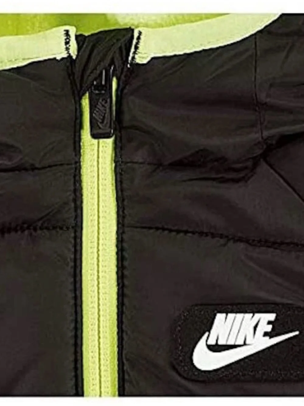 NIKE BLACK NEON VOLT , Size Newborn, GREEN LINED PUFFER HOODED WINTER BUNTING